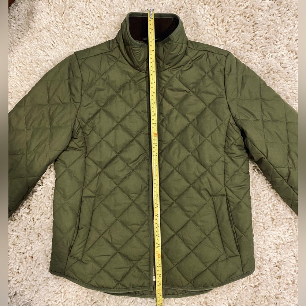J Crew Quilted Puffer Jacket Corduroy Olive Green Small Women’s Cabincore - Picture 8 of 9